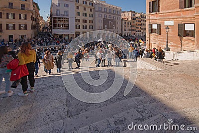 Piazza Spagna from the stairs Editorial Stock Photo